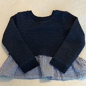 🚫sold🚫 Kids Quilted Navy sweatshirt w/ruffle hem